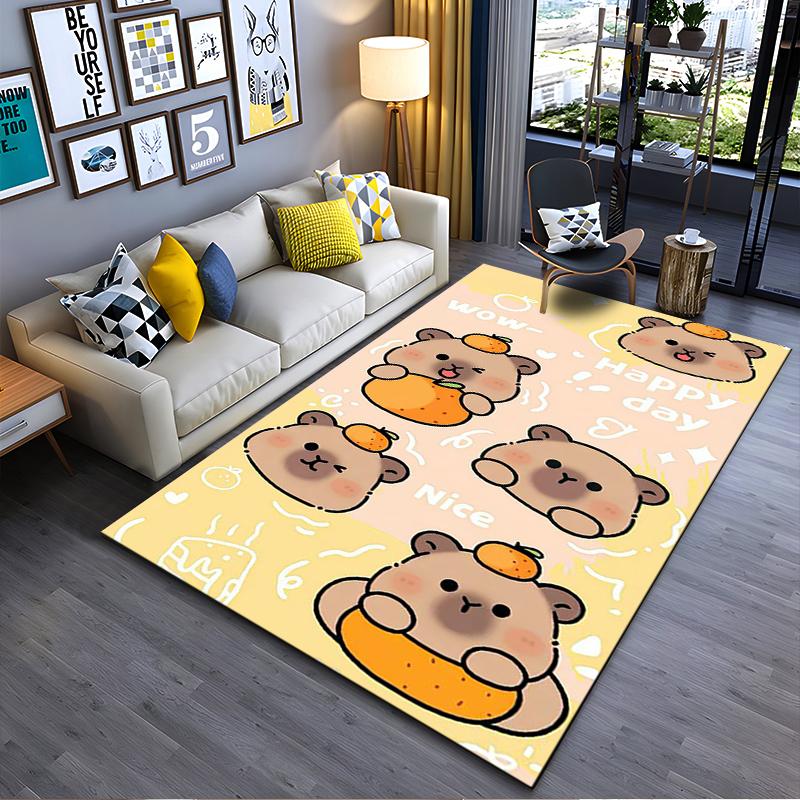 

Cute Stacked Capybara Cartoon Rug Suitable for use as an anti-slip game mat for living room and bedroom sofas 40x60cm( 15x23in )