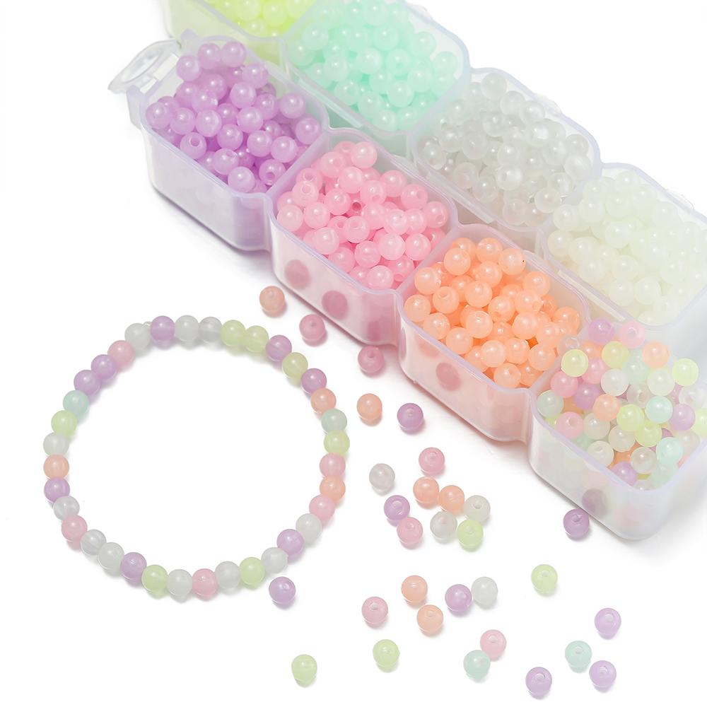 4mm 20g Luminous Acrylic Round Beads Glow In The Dark Loose Spacer Bead for Jewellery Marking DIY Necklace Bracelet