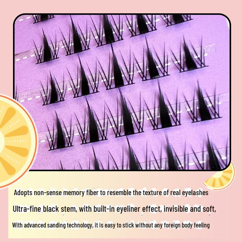 Yue Jiao Niang Autumn Leaf False Eyelashes: Natural Curl, Cartoon Eyes, Daily Wear for Students