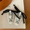 Lace Trim Pearl Bow Hair Clip - Korean Retro Versatile Side Clip for Bangs