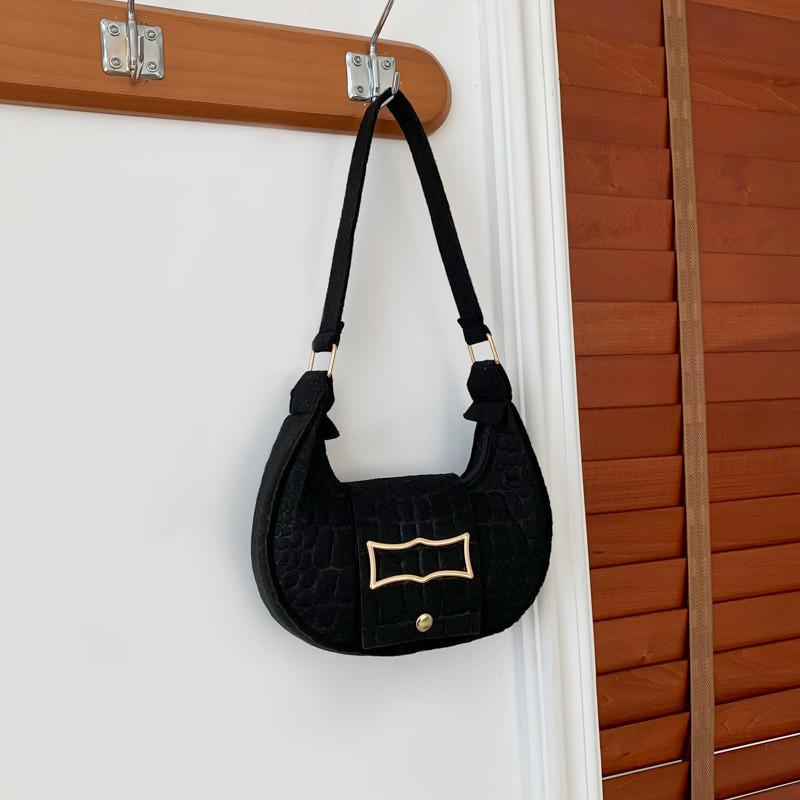 Trendy Street Style Vintage Shoulder Bag For Daily Outfits чёрный