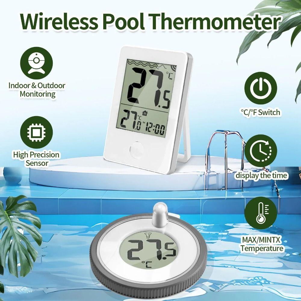 Maintenance-Free Floating Pool Thermometer Wireless Design Water Temperature Thermometer  Spa