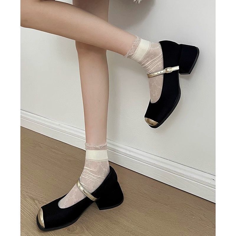 Skinny British style summer Internet celebrity single shoes women's fried street high value shallow mouth spring retro explosion Mary Jane shoes