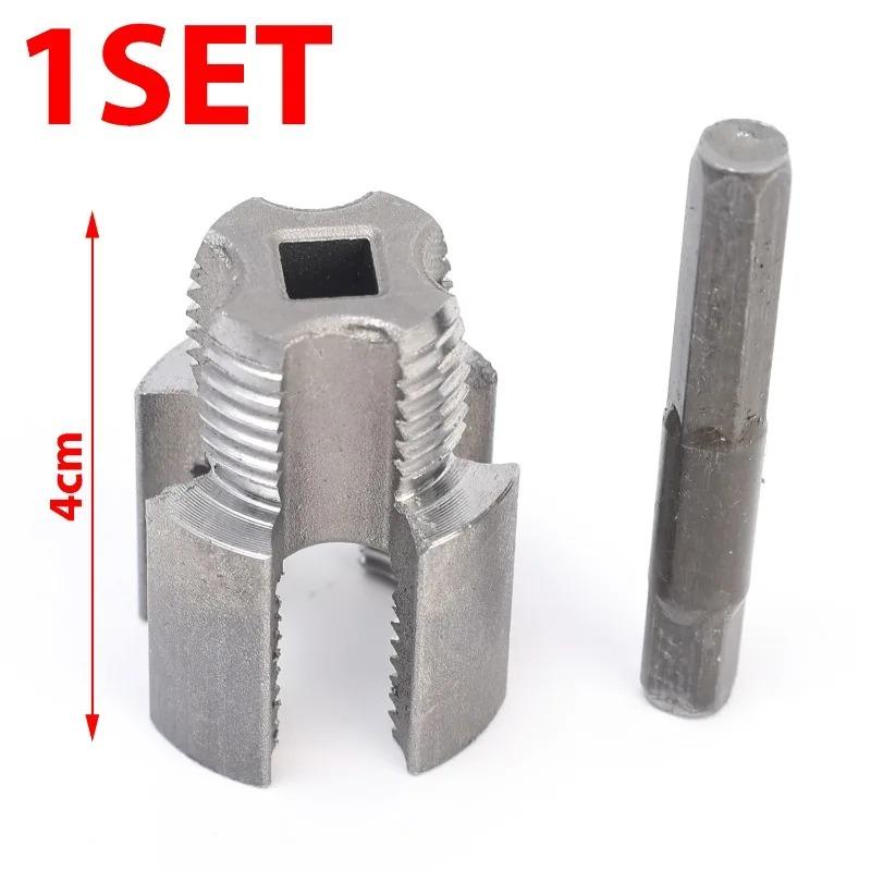 Carbon Steel Pipe Threading Tool All in One Hand Drill Adapter Internal External Thread Reamer Plumbing Kit Compact Double Head