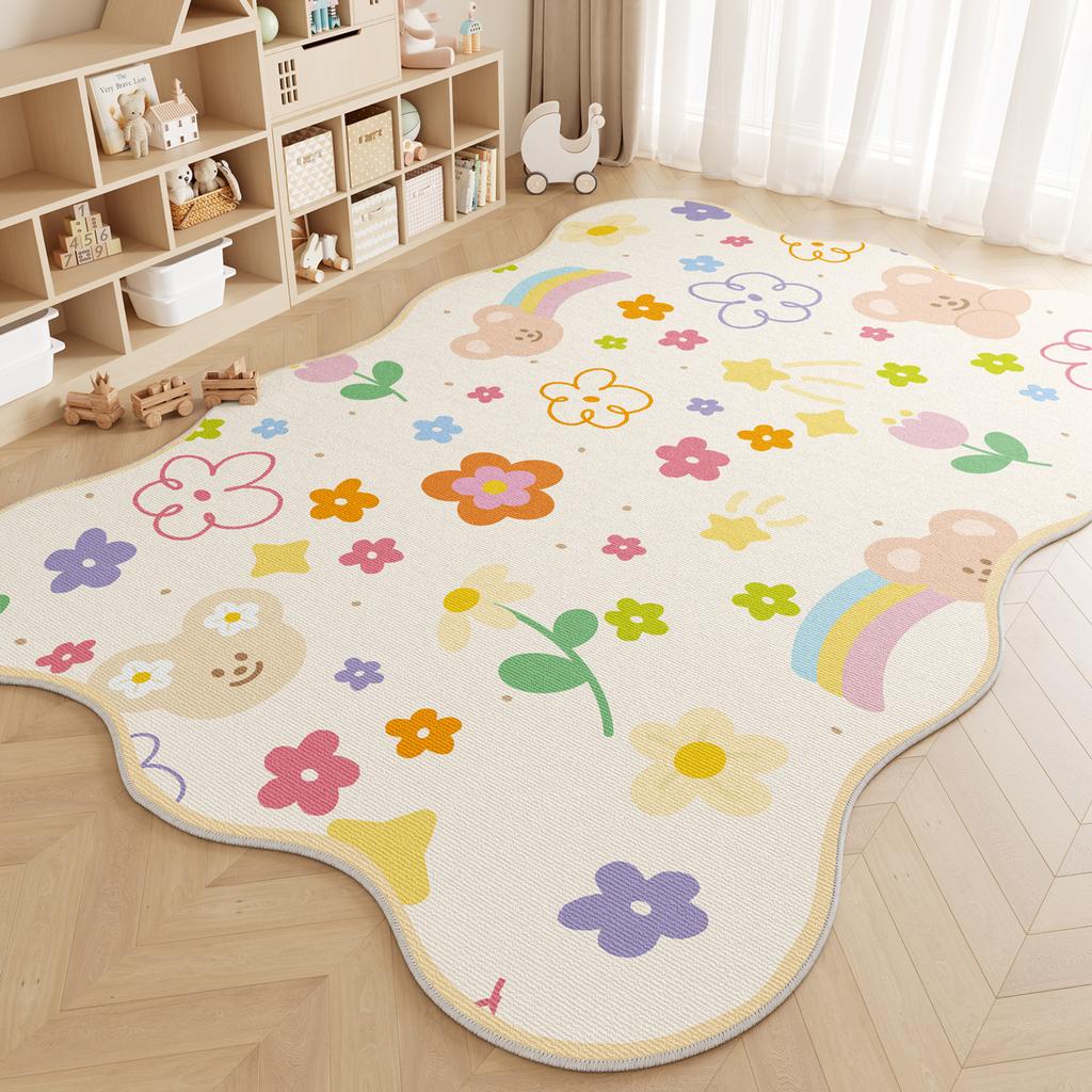 Unregelmäßige Form Teppiche für Schlafzimmer Große Fläche Wohnzimmer Dekoration Plüschteppich Zuhause Dicke Anti-Rutsch-Matte Flauschig Weich Lounge Teppich