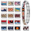 Wholesale Star Heart Sunrise Butterfly Cat Dog Rose Waves Italian Charm Link Fit 9mm Stainless Steel Jewelry DIY Making Bracelet