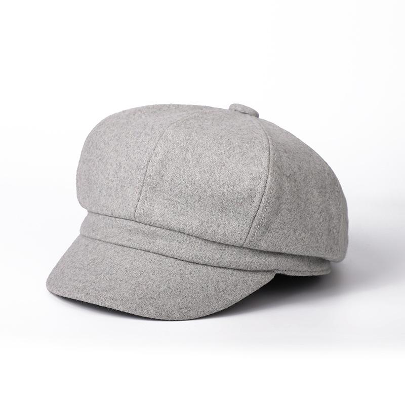 Cokk Barett Hut Damen Winter Achteckige Malerhaube Retro Warmhalten Newsboy Cap Lässig Einfarbig 7 Farben Weich