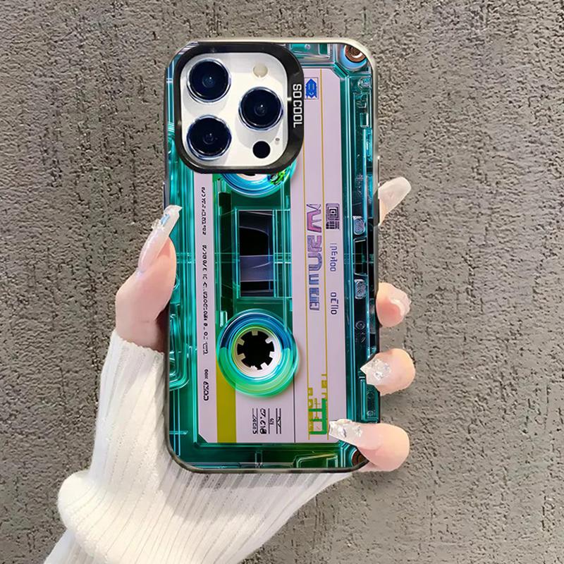 Cool Retro Cassette Phone Case for iPhone 17 16 15 14 13 12 11 Series Pro Max Plus Double Layer Protection