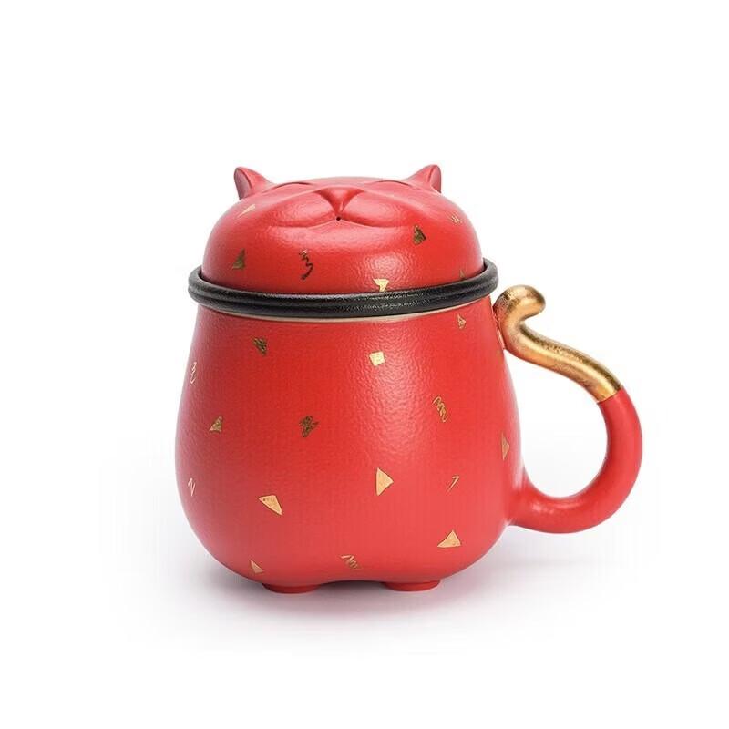 Edenus Lucky Cat Ceramic Tea Mug with Infuser