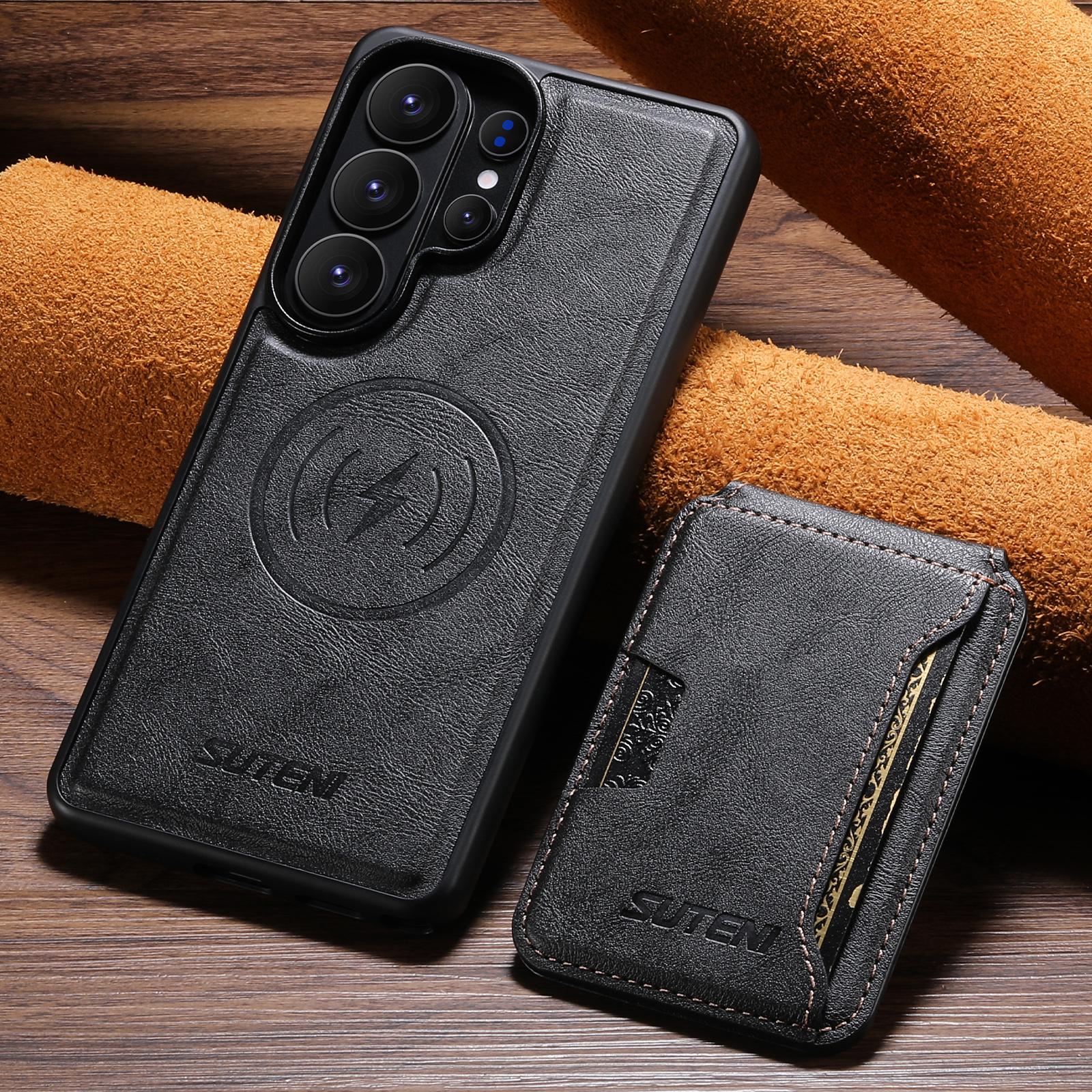 

Magnet Wireless Charging Luxury Faux Leather Phone Case Card Holder Stand for Samsung Galaxy S26 Ultra S25 S24 S23 S22 Galaxy S26 Ultra
