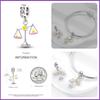 925 Silver Leo Libra Twelve Constellation Glow In The Dark Charms Pendants Fit Qikaola Original Bracelets DIY Jewelry