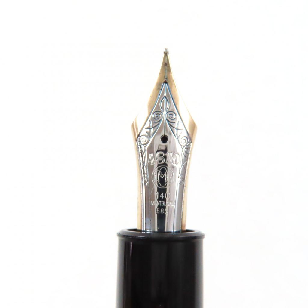 Great MONTBLANC fountain pen Meisterstck 149 white star Black gold 14K mens Used