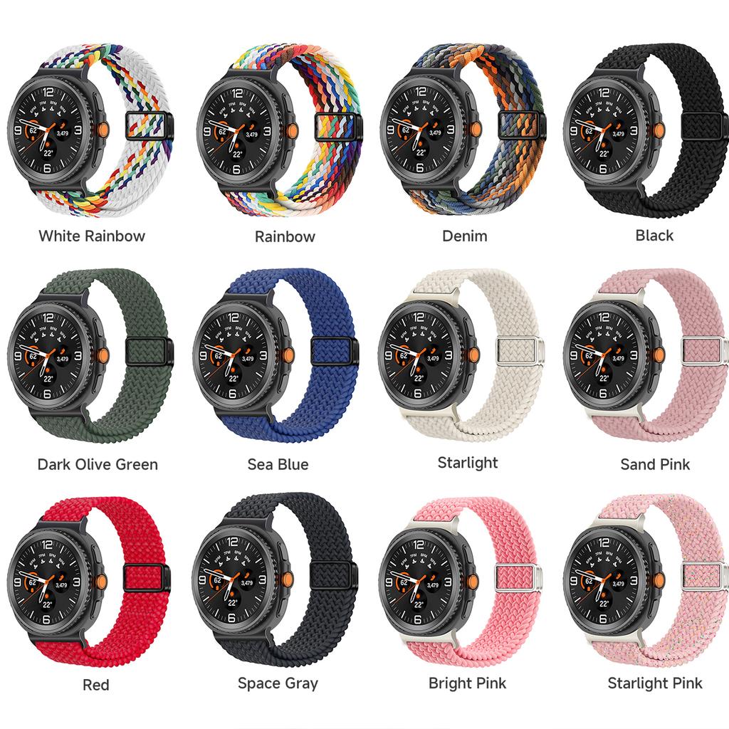 Nylon Woven Strap for Galaxy Watch 8/8 Classic 46mm 44mm 40mm Magnetic Buckle Sport Bracelet Correa for Samsung Watch 8 Band
