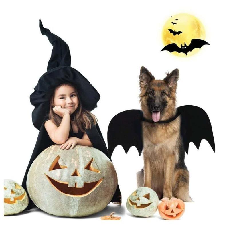 Halloween Bat Wings Costume for Dogs & Cats, Adjustable Felt Pet Bat Wing Dress-Up Accessory, Cute Puppy Holiday Party Outfit Pet Supplies