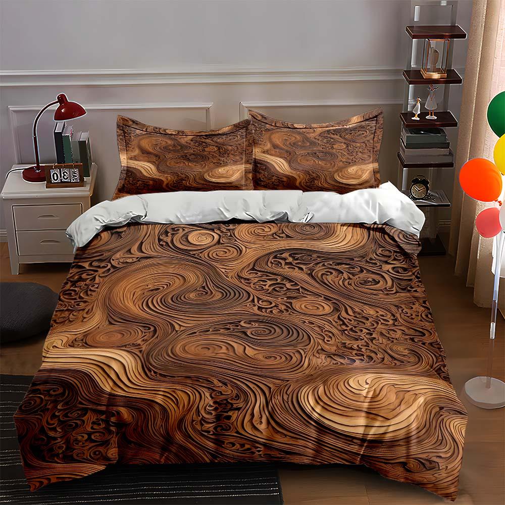 

Swirled, Wooden, Textured Bedding Duvet cover sets Duvet covers Pillowcases gifts (1 * Duvet Cover 2 * Pillowcases, without duvet insert) 135x200cm