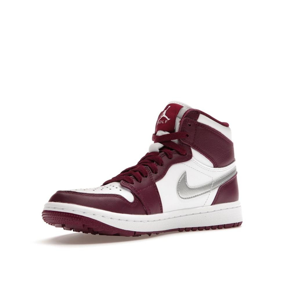 Air Jordan 1 High Golf Bordeaux Unisexové tenisky Červená Bílá Metalická-Stříbrná DQ0660-103