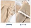 Women's Khaki Wide Leg Ice Silk High Waist Summer Pants