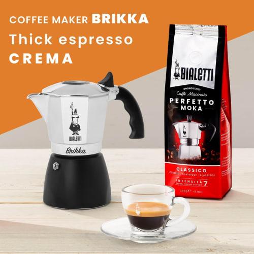 BIALETTI Silver 2-Cup Stovetop Espresso Maker, Bricca 6782