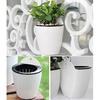 Sungmor Self Watering Wall Planter - Modern White & 3PC Pack & Mixed Size - Indoor Outdoor Vertical Flower Pot - Wall Mounted Window Hanging Pot -
