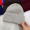 Hat Women's Autumn and Winter Wool Hat Casual Warm Versatile ins Knitted Hat Solid Color Light Board Cold Hat Men's Trend
