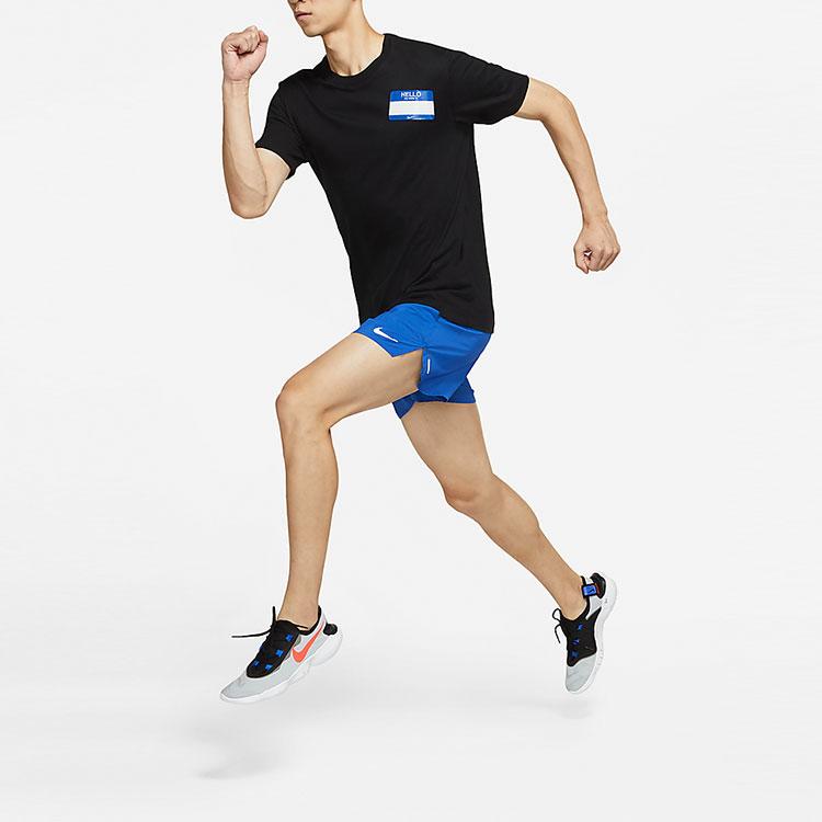 Nike Dri-Fit Cartoon Letter Print Breathable Running Short Sleeve T-Shirt Men Tops Black DO0771-010