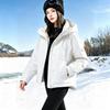 Solid Color Windproof Tooling Cotton Clothes Women's Short Hooded Autumn and Winter Cold Jacket Offline Brick and Mortar Store Selection