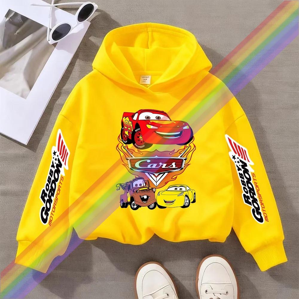 

Cars Lightning McQueen Fun Printed Kids Boys Girls Hooded Sweatshirt Fall and Winter Casual Fashion Warm Student Hoodie 100