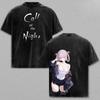 Streetwear T-Shirts Call Of The Night Anime Nazuna Nanakusa Washed T Shirt Short Sleeve Hip Hop T-Shirt Tops Tees for Men Women