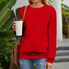 Loose Long Sleeve Solid Color Sweatshirt Women Casual Fashion Round Neck Pullover