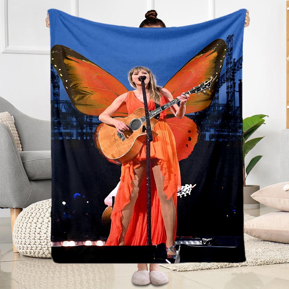 Taylor Swift's Glittery Performance Blanket Warmthful Decor Great for Bed Livingroom Picnics for All Seasons Stylish Decor