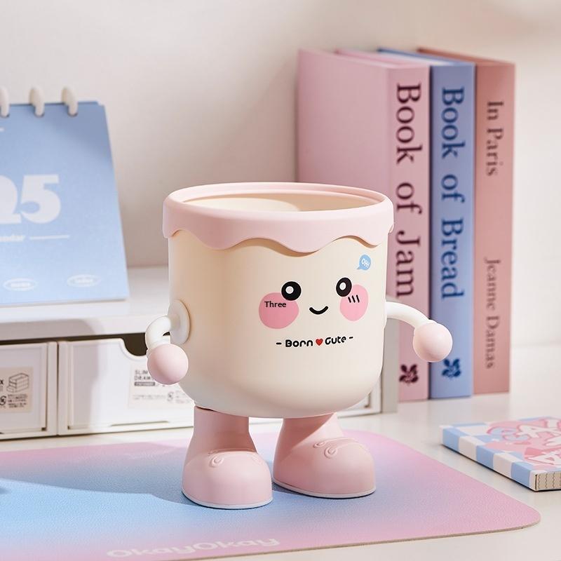 DIY Cartoon Stifthalter Kunststoff Aufbewahrungshalter Für Büro Schreibtischaufbewahrung Abfalleimer Make-up-Pinsel-Aufbewahrung