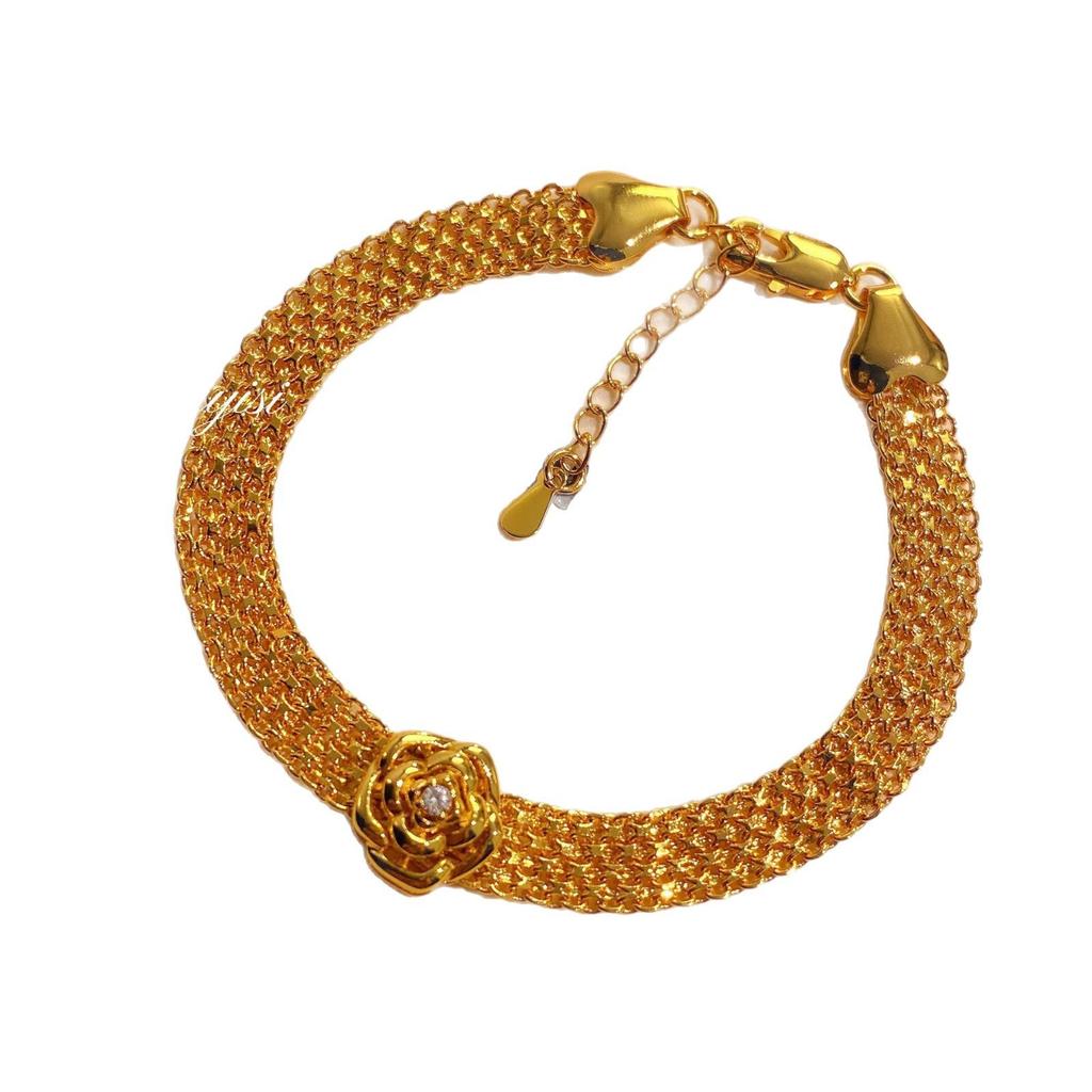 2026 Light Luxury Milan Nice Watch Strap Rose Bracelet Vintage Simple Ribbon Diamond Camellia Wristband Women