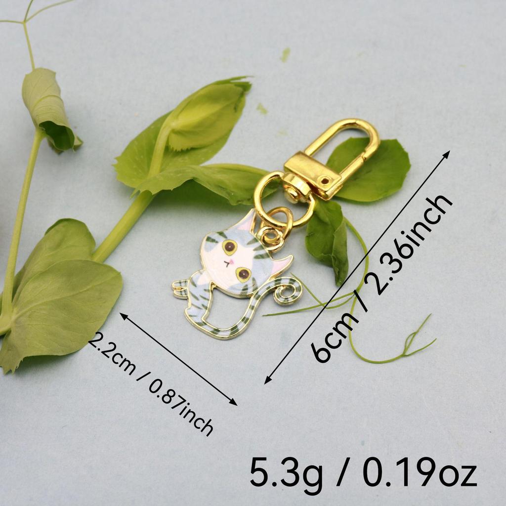 Adorable Alloy Little Cat Keychain Charm for AirPods and Mini Bags