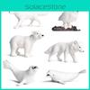 Wildlife Polar Bear Animal Mini Figures Model Set For Educational And Use Gift