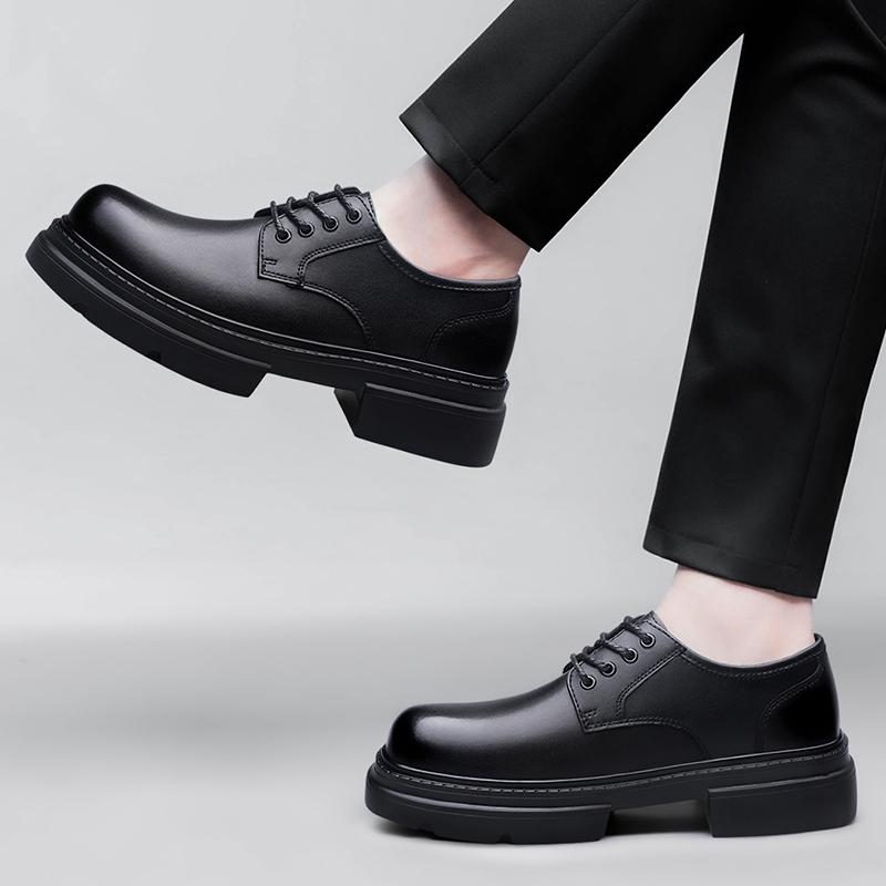 British Style Men's Height Increasing Leather Shoes High-quality Brand Men's Genuine Leather Shoes Office Business Dress Shoes