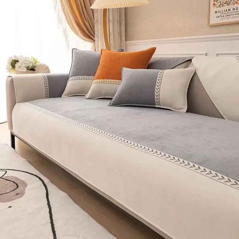 Chenille-Sofakissen, ganzjährig, schlicht, modern, rutschfest, universeller Bezug für Rückenlehne, Handtuch und Stoff