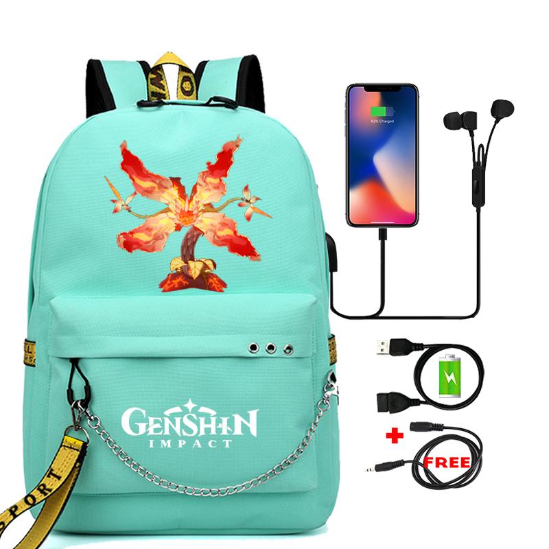 Anime Game Travel Backpack Printed Canvas Backpack Students Women Large Capacity Bookbag Usb Charging for Boy Girl School Bag Kids Gifts