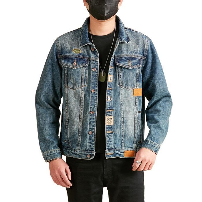 New Spring and Autumn Denim Jacket Men's American Trendy Retro Work Jacket Casual Jacket