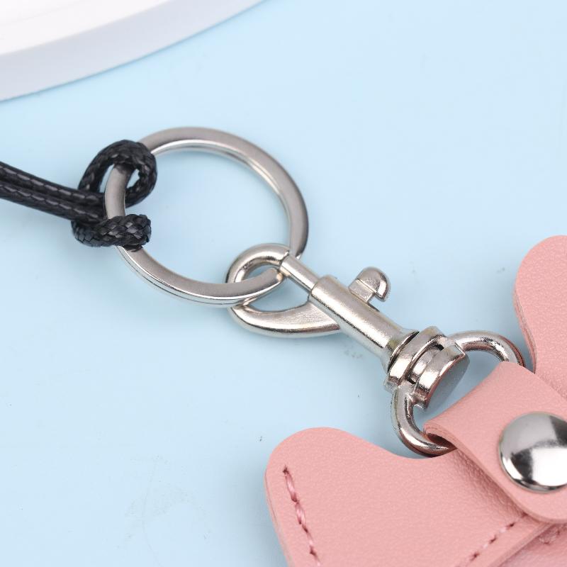 Multifunctional Pet Hair Memorial Bag, Leather Cat Shape Keychain for Storage