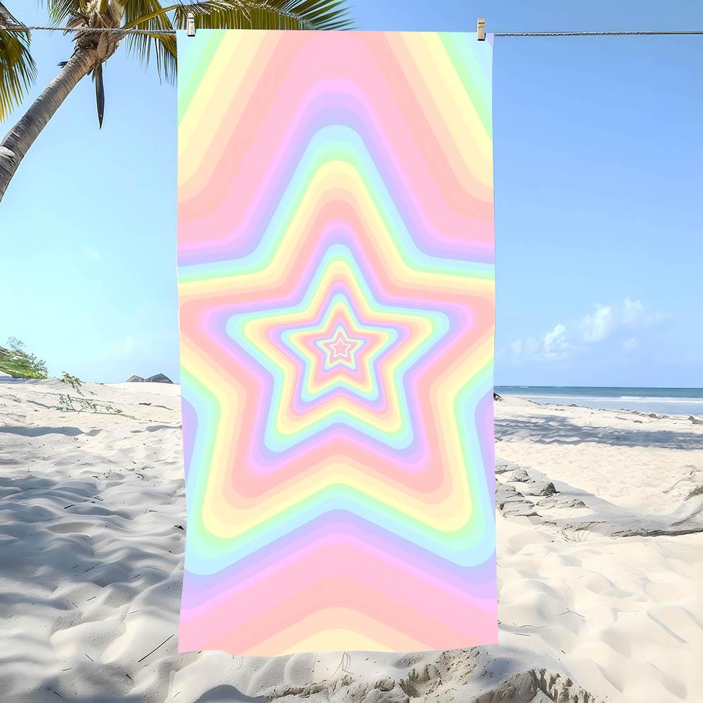 Macaron Sweet Wave Towel Beach Towel Oversized Super Absorbent Soft Swim Beachtowels For Men, Women
