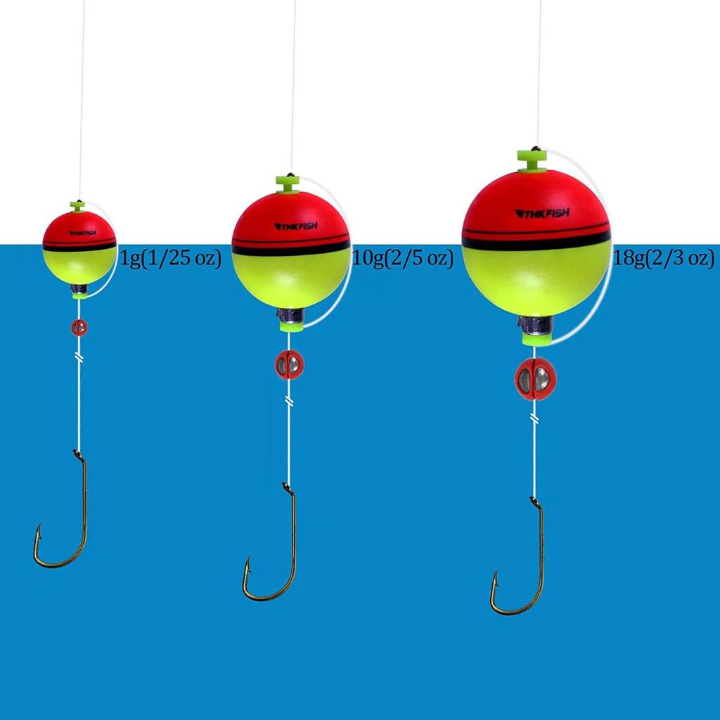 THKFISH Fishing Ball EVA Foam Round Freshwater 18g Floats, Floats, 5-Pack, Floats, Snap-On Spring, & Saltwater,