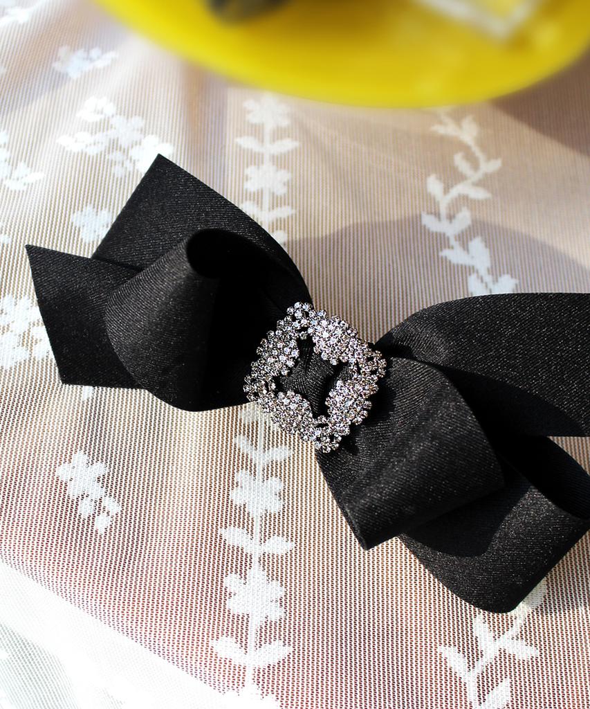 Racoha Black Elizabeth Big Ribbon Hairpin