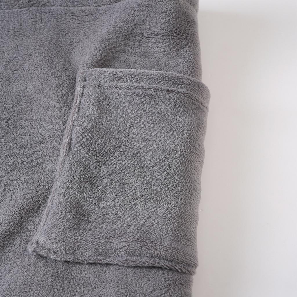 Men'S Wearable Bath Towel Bathrobe With Pocket Beach Towel