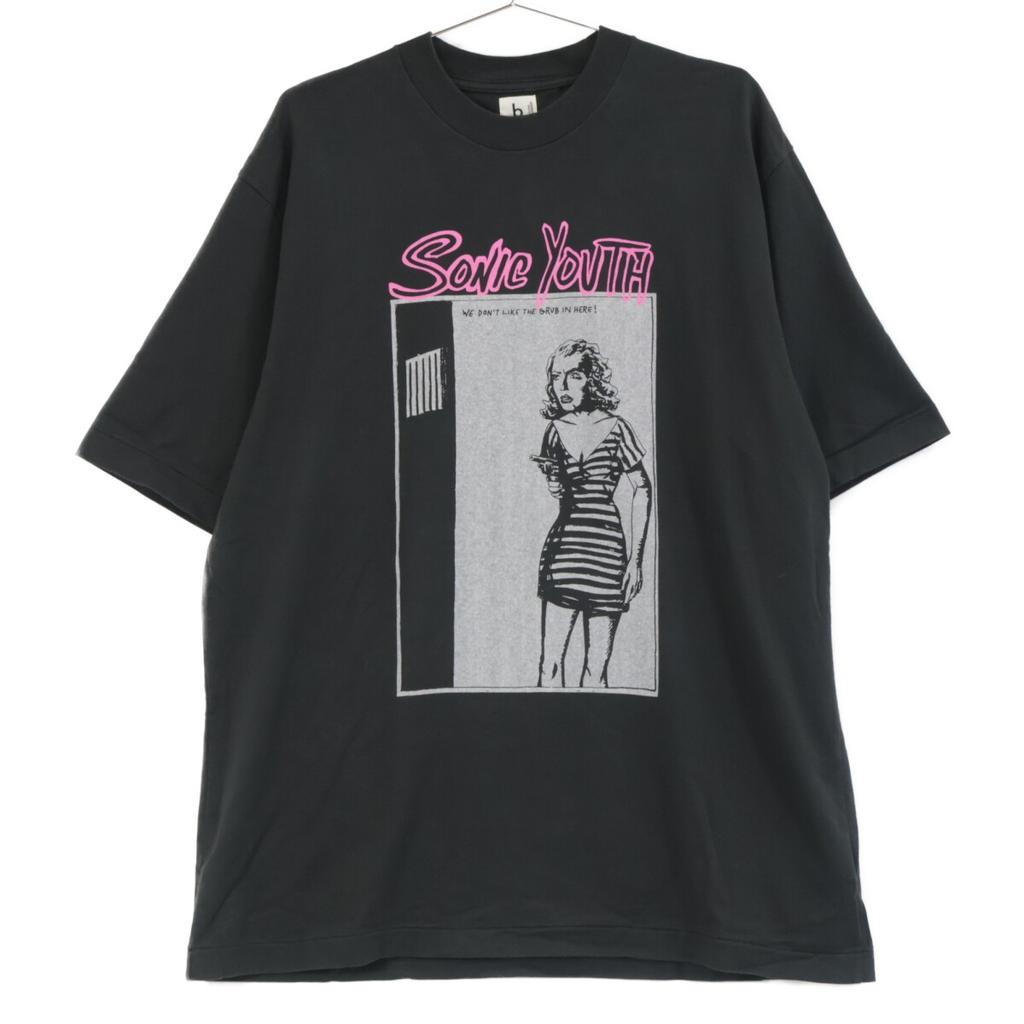 blurhms [x Sonic Youth] Black "We don't like" Print Tee T-shirt tops 4 blackUsed