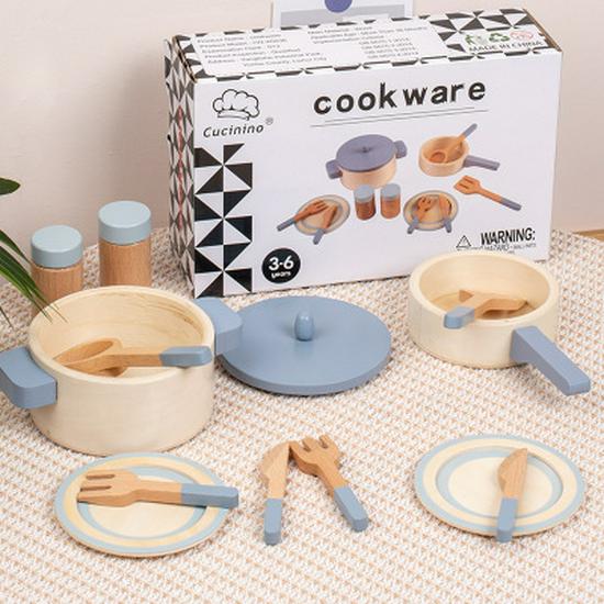 Kids' Wooden Tea & Dessert Role Play Set for Early Education