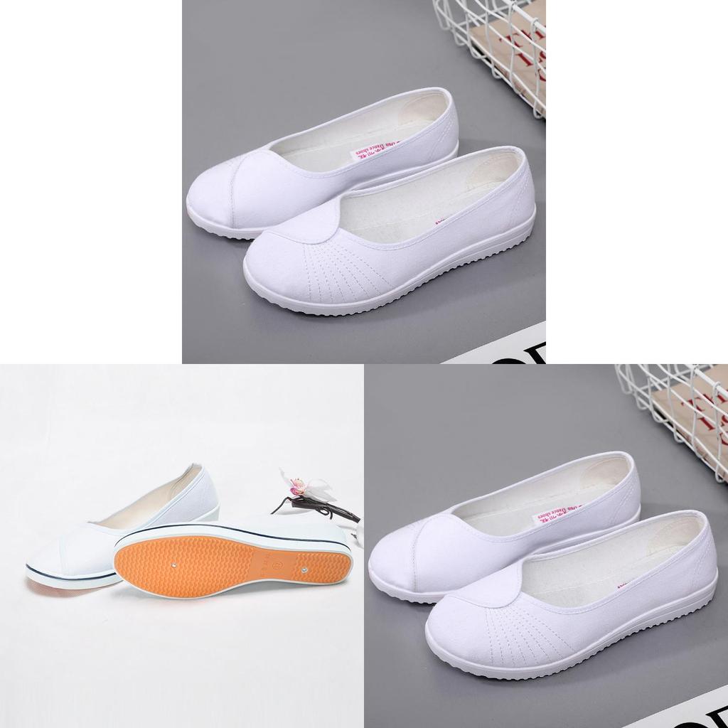 White Nurse Shoes Summer Flat Slip On Comfort Nonslip Soft Sole For Women