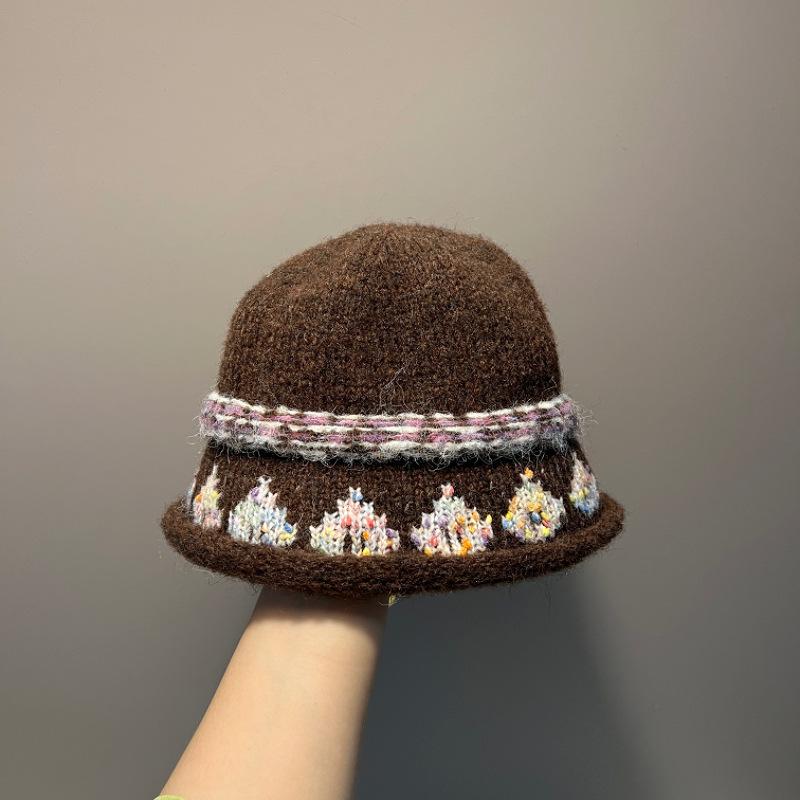Early Winter Presbyopia Wool Pot Hat Knitted Hat Handmade Bag Head Literary Face Small Knitted Hat New Trend