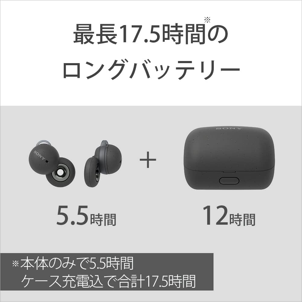 Sony LinkBuds: True Wireless Earphones / Small and Lightweight (4.1 grams) / Fully Open Style for Constant Wear / Microphone for Calls / 12mm Driver /