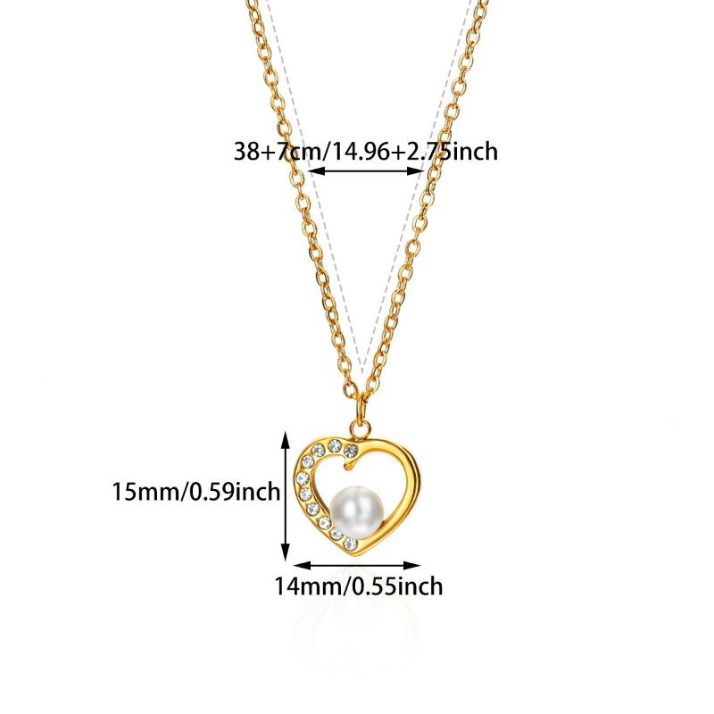 Love Necklace Female Versatile Design Sense K Gold-plated Titanium Steel Non-fading High-end Pearl Element Jewelry