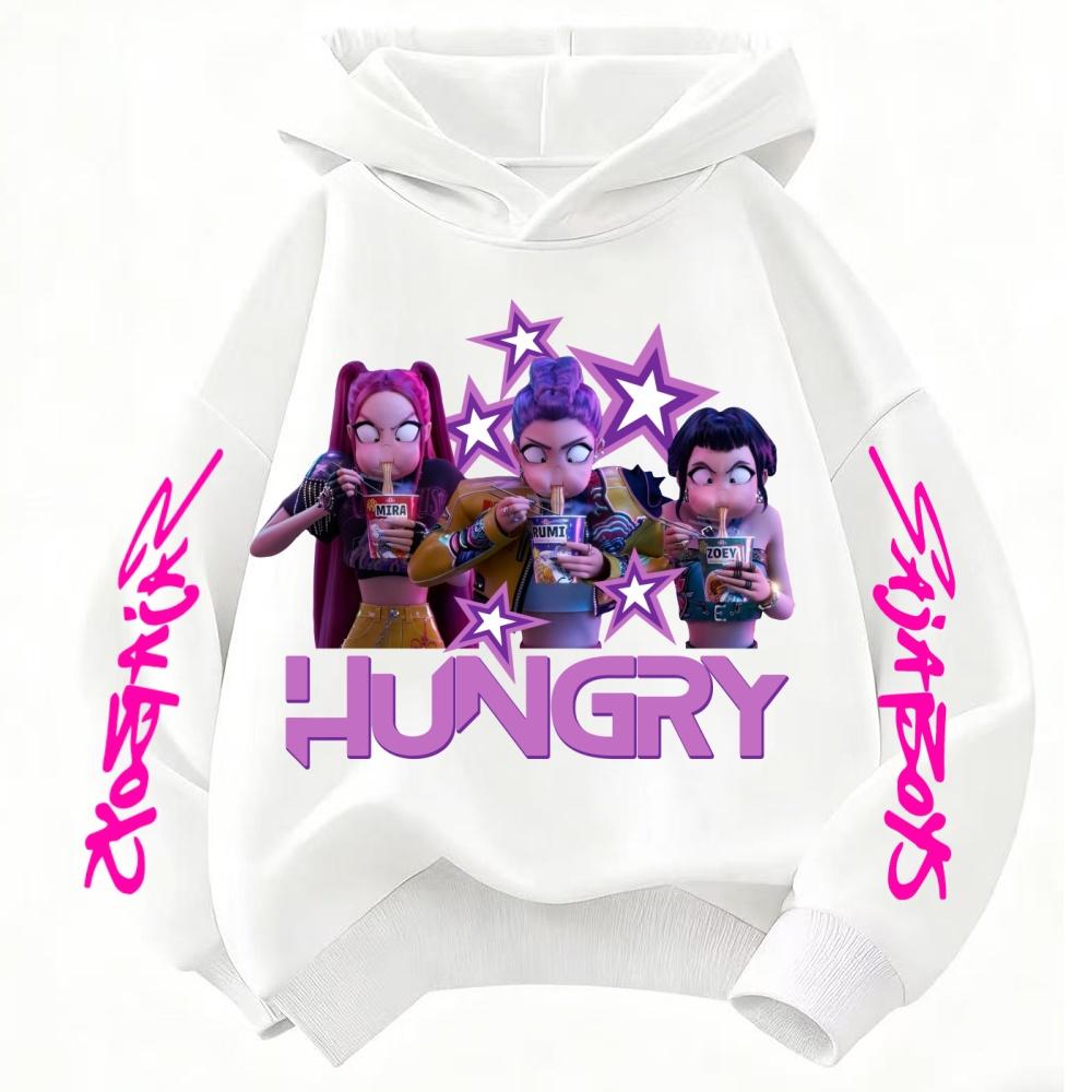 KPop Dämonenjäger Cartoon Niedliche Mädchen Kapuzenpullover Warm Rumi Kinder Welle Mode Lässige Oberteile Lässige Kleidung